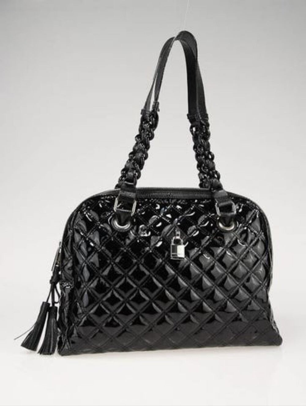 Marc Jacobs Black Quilted Patent Leather Karlie Bowler Bag